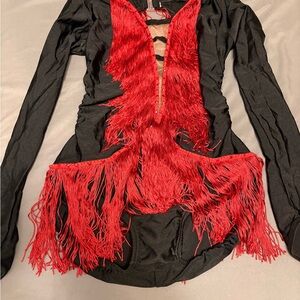 Kids Black and Red Fringe Costume